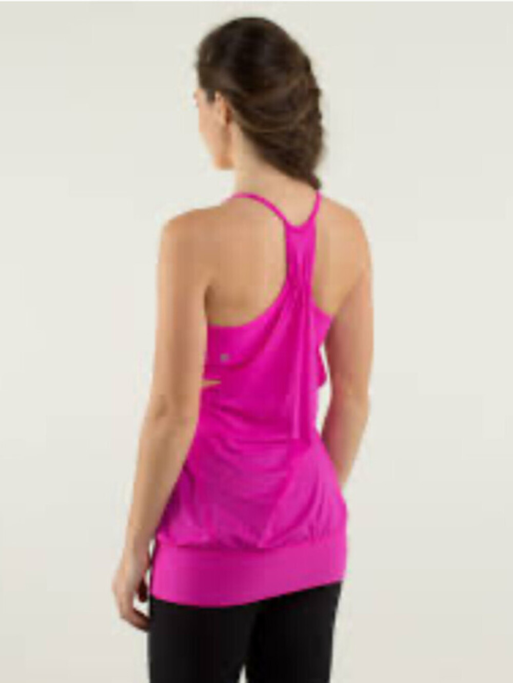 Lululemon No Limits Layered Tank Built in Bra Women's Sz 6 Racer Back Hot Pink